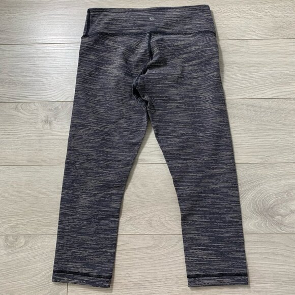 Lululemon Wunder Under Crop Space Black Cashew - Picture 4 of 14